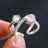 Anillo para Mujer TEMU: Moda, Estilo Lujoso, Anillo de Diamante para Pedida de Mano, Anillo Abierto Elegante y Sencillo, Anillo de Diamante Popular Vintage