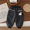 Calça Esportiva Infantil Outono e Inverno Novo Estilo Calça com Pelúcia Calça Infantil Bebê Estilosa Calça de Moletom Cachorrinho Roupas de Inverno Quente