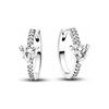 Aretes de Abanico de Plata Esterlina S925 Panjia Aretes Brillantes de la Serie Flor Margarita Estilo Lazo Aretes de Moda Elegantes Aretes