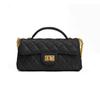 Bolsa Pequena Bordada Matelassê Bolsa Feminina 2025 Novo Estilo Bolsa Quadrada Pequena de Mão Bolsa Transversal de Ombro Pequena Estilosa Estilo Chanel com Corrente