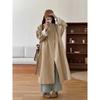 Estilo Novo Primavera e Outono 2026 Petite Outono Profundo Casual Coreano Estilo Hepburn Trench Coat Cáqui para Mulheres