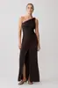 Moda de Verão Europeia e Americana Novo Estilo Feminino Elegante e Estiloso Gola Diagonal Plissado Fenda Cor Sólida Vestido Longo Roupas Transfronteiriças