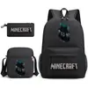 Mi mochila escolar mundial de tres piezas con estampado, gran capacidad, bolsa de lona para computadora para exteriores para estudiantes de secundaria