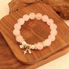 Pulseira de Contas de Concha de Cristal Rosa Natural Pulseira de Estrela Design de Nicho de Luxo Leve Feminino Estilo Quente do Douyin de Alta Qualidade