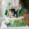 Decoración para pastel de escena de dinosaurios jurásicos Tyrannosaurus niño pastel de cumpleaños postre accesorios de vestir plug-in