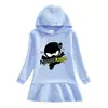Nuevo vestido suéter con capucha para niños Primavera y Otoño 2023, niña de dibujos animados, bebé, informal transfronterizo, estilo occidental, falda