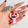 Nueva Versión Pequeña Llavero de Stitch Muñeco de Goma Blanda Llavero Creativo de PVC Lilo & Stitch Colgante para Coche