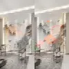 Papel pintado lujo ligero nueva pintura de paisaje china tela para pared de fondo de TV sala de estar sofá dormitorio película y televisión Pared Pared tela