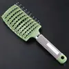 Peine Curvo para Volumen en la Raíz del Cabello con Cerdas Curvas Grandes para Alisar y Estilizar, Peine de Cerdas de Jabalí Masajeador para Hombres y Mujeres, Peine de Peluquería Recubierto de Goma para Cabello Largo y Rizado