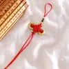 Nudo Chino 8 Placas Borde Dorado Semicabado DIY Hecho a Mano Tejido Decoración Colgante Cordón para Colgar Cordón Rojo Accesorios Materiales Cordón para Colgar