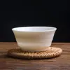 Taza de Té Gongfu Chami Fang Blanco Marfil Tazón de Té Individual Juego de Té de Cerámica Porcelana Blanca de Dehua Taza Pequeña para Cata de Té de Maestro