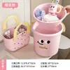 Juego de lavabo y cubo para dormitorio con asa, cubo de lavado y almacenamiento para dormitorio estudiantil, cubo de plástico portátil para el hogar para bañarse