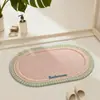 Alfombra de Piso de Lino Fresca y Sencilla para Baño, Entrada del Hogar, Absorbente, Secado Rápido, Antideslizante, Fácil de Cuidar