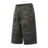 Pantalones Cortos Camuflados para Hombre, Diseño Estrellado con Pedrería Resistente de Verano, Shorts Rectos Sueltos de Nicho, Moda Hip-Hop