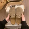 Novas Pantufas Fechadas com Solado Grosso para Mulheres Primavera e Outono de 2026, Slip-Ons Outdoor Estilo Coreano, Meias-Pantufas Estilo Birkenstock Francês de Celebridade da Internet