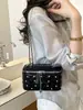 Bolso de Moda Acolchado con Cadena Estilo Chanel para Mujer 2026 Modelo Nuevo de Alta Calidad Moderno a la Moda Bolso Pequeño Cuadrado Cruzado Adornado con Pedrería