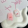 Pinza para el cabello de conejo con lazo rosa ins Dulce Linda Chica Corazón Clip de Pico de Pato Versátil para Flequillo Japonés y Coreano Dibujos Animados Tocado