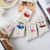 24 Novos desenhos animados engraçados Expressão engraçada Feminino Ins Moda Outono e Inverno Diversão Ponto Fios All-match Internet Celebridade Estudante Meias