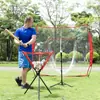 Red de bateo de béisbol, Precisión de amortiguación de bateo para práctica de béisbol, Red con soporte en T para lanzador entrenador, Deportes para la construcción de equipos