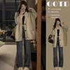 Roupas de Outono 2024 Novo Cardigan Suéter de Tricô Cinza Feminino Peça de Roupa Externa de Alto Padrão Top Solto de Início de Outono Roupa de Início de Outono