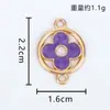 Flor de Trébol de Cuatro Hojas Accesorios Colgante Creativo Doble Colgante Aleación con Goteo de Aceite Accesorios de Joyería Pendientes Pulsera Collar DIY Lote