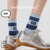 Calcetines casuales a rayas para otoño e invierno para mujer, calcetines sin costuras de media pantorrilla, estilo coreano, bloqueo de color, antibacterianos, resistentes al olor, calcetines de moda, transfronterizos