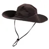 Sombrero Cowboy Occidental Sombrero de Pescador con Cordón para Mujer Sombrero de Sol de Ala Ancha para Vacaciones de Verano para Hombre Sombrero para Pesca al Aire Libre Senderismo