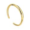 B0043 Pulsera Abierta Brillante Dorada Pulsera de Metal Pesado para Mujer Moda Estilo Ins Joyería Transfronteriza Europea y Americana