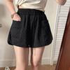 Diseño Negro Nicho Pantalones Cortos de Diamantes Calientes Pantalones Casuales para Mujer Verano Cintura Alta Holgados Pantalones Deportivos Pantalones de Pierna Ancha Shorts