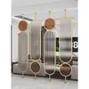 Lujo Ligero Pantalla de Vidrio Simple Vestíbulo Sala de Estar Bloqueo Partición Giratoria Oficina Acero Inoxidable Decoración Xuan
