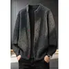 Conjunto estilo marido chaqueta cárdigan de punto americano para hombre sensación de alta gama estilo otoño e invierno perezoso old money suéter retro