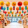 Festival do Meio Outono Adivinhação de Enigmas com Lanternas 2026 Nova Rodada Lanternas de Papel Decorações Penduradas para Shoppings e Escolas Arranjo de Atmosfera de Evento Suprimentos Decorativos