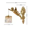 Luminária de parede retrô estilo europeu toda em cobre Lâmpada frontal para espelho de corredor de vila Iluminação decorativa para parede de fundo de sala de estar, sala de jantar, quarto Lâmpadas