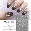 MEETSWEET Flor de luna nueva negro y blanco oro y plata estrella Luna adhesivo impermeable pegatinas para uñas pegatinas de uñas sueño