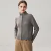 Cárdigan de cachemira de cuello medio alto, nuevo estilo otoño e invierno, chaqueta de punto tejida a mano para mujer con botones de un solo pecho, suéter casual versátil y elegante