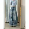Jeans Curvo Estilo Retro Americano para Mulheres, Novo Estilo Início da Primavera, Tamanho Grande com Caimento Solto, Design Emagrecedor, Calça Reta de Perna Larga