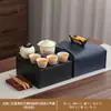 Conjunto de Chá de Viagem Simples Bolsa de Couro Conjunto Kiln Ru Copo Rápido Portátil ao Ar Livre Viagem de Negócios Bule Kung Fu Presente de Negócios
