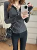 Top de Capa Base con Encaje Patchwork de Cuello en V para Mujer Otoño/Invierno Estilo Coreano Adelgazante Manga Larga Elegante Elástico de Punto Top Interior