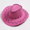 Sombrero de vaquero de mezclilla occidental para hombre y mujer, gamuza vintage con cuerda a prueba de viento, ala grande, protección solar, sombrero para el sol, sombrero de viaje para lugares pintorescos