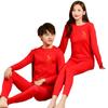 Pijama para Niños, Algodón Puro, Ropa Interior Térmica para Niños, Ropa de Otoño Roja Grande, Pantalones de Otoño, Terciopelo Alemán, Suéteres de Algodón de Base para Niños Medianos y Grandes, Invierno