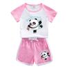 Traje de verano para niños y niñas 2023, nuevos pantalones cortos de algodón de dibujos animados para niños, conjunto fino de dos piezas de una generación de cabello