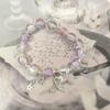 Nova pulseira de vidro doce de borboleta Mori feminina ins nicho pulseira de amigas contas florais de rachadura de gelo atacado