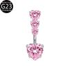 F136 Aleación de Titanio Redondo Tres Zirconios Anillo para el Ombligo G23 Uña para el Ombligo Perforado Moda Europea y Americana Ins Piercing
