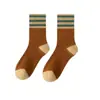 Calcetines Grues de Invierno para Mujer con Forro de Felpa, de Media Pantorrilla, Tipo Toalla, Rayados, Cálidos, de Otoño e Invierno, de Media Pantorrilla