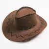 Sombrero vaquero de ala ancha para mujer, protección solar de verano, estilo retro americano, para playa, pradera, turismo en Xinjiang, sombrero para el sol