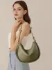 Bolso Media Luna de Axila para Trabajo y Ropa de Trabajo Cuero Genuino Gran Capacidad Bolso de Hombro de Alta Gama para Niñas Bolso Tejido a Mano para Mujer