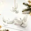 Símbolo de amor e paz pomba branca ornamento árvore de Natal casamento igreja decoração universal pendurado pequeno acessório pomba branca