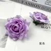 Borda Torrada Simulada Estilo Europeu Cabeça Pequena de Rosa DIY Borda Queimada Retro Flor Artificial Adorno de Cabeça Grampo de Cabelo Material de Flor Parede de Flores Arranjo de Flores