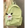 Mochila feminina de cor sólida simples de grande capacidade Ins estilo coreano para alunos do ensino médio e do ensino médio Mochila feminina
