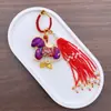 Joia de Brocado Song Tecida à Mão, Chaveiro de Cavalo Pequeno, Borla, Pingente de Sorte, Cordão para Chave de Carro, Portátil para Homens e Mulheres